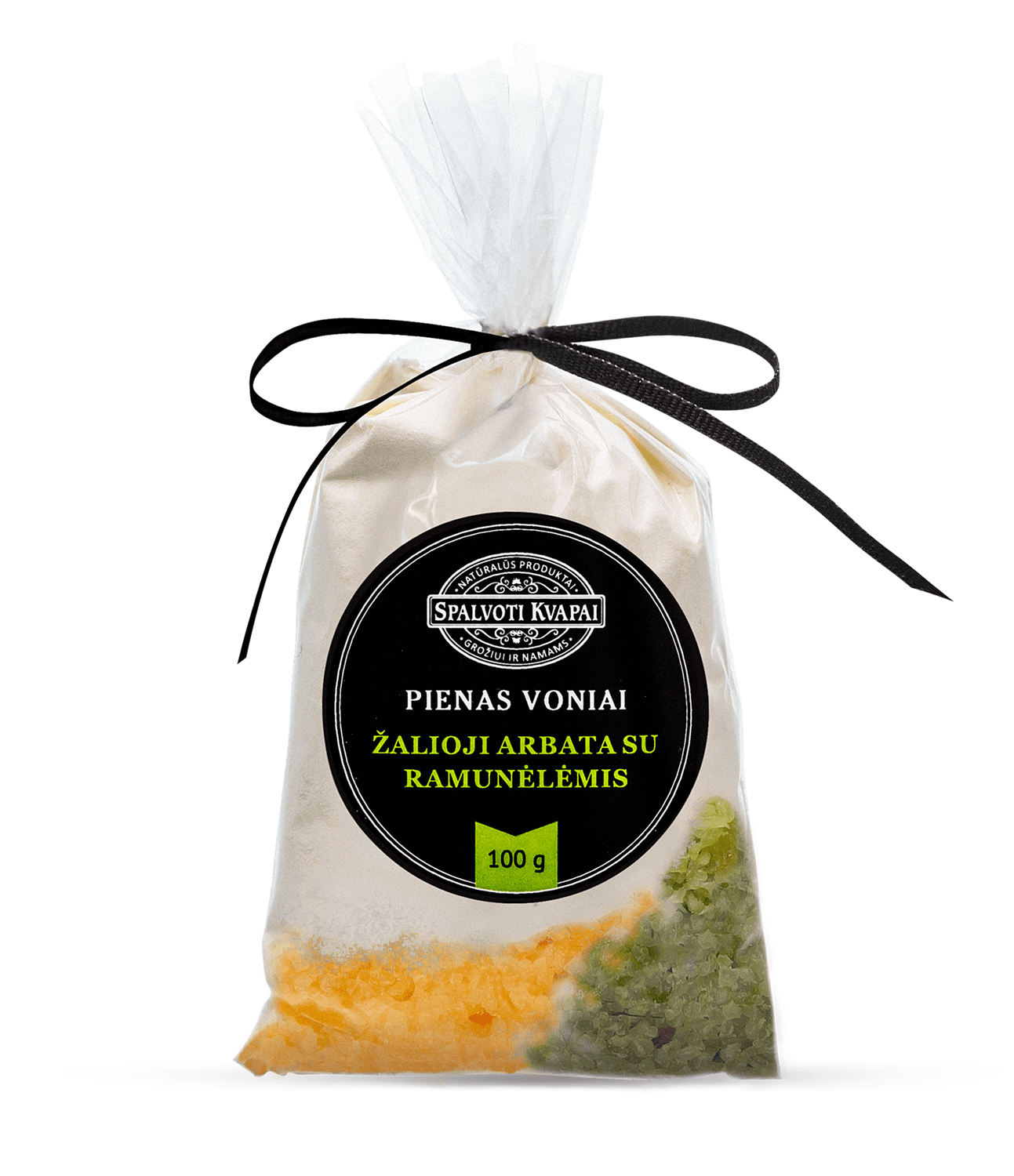 Pienelis voniai Žalioji arbata su ramunėlemis Pienelis voniai Žalioji arbata su ramunėlemis